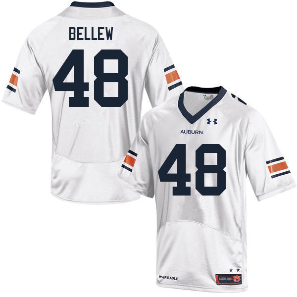 Men #48 John Reese Bellew Auburn Tigers College Football Jerseys Sale-White